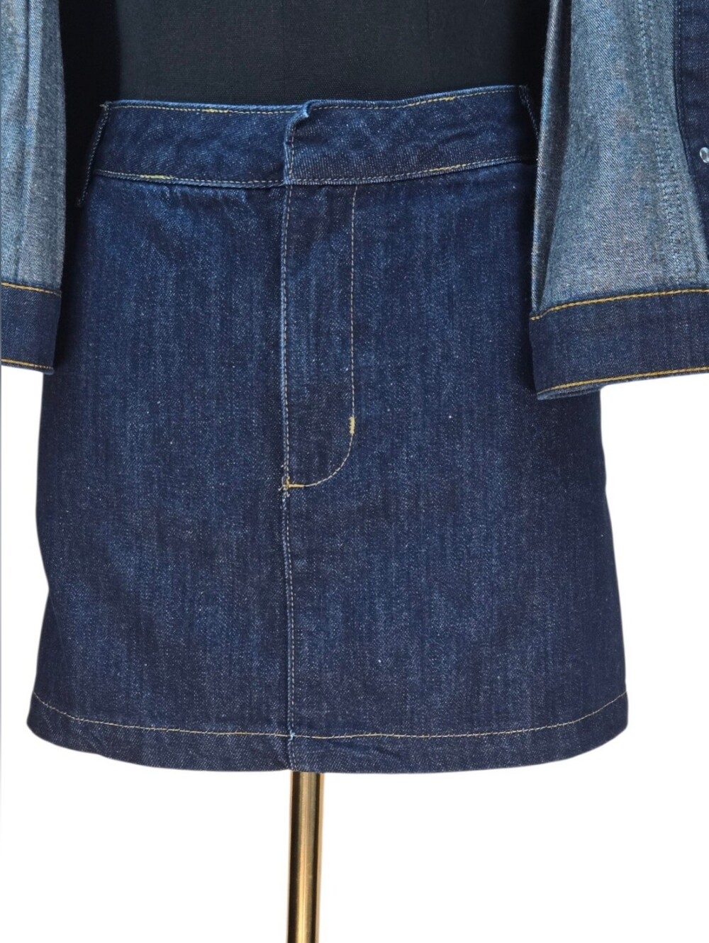 TOPSHOP x ASOS Dark Wash Sheer Organza Pleated Denim Vest & Mini Skirt Set L - Picture 14 of 16